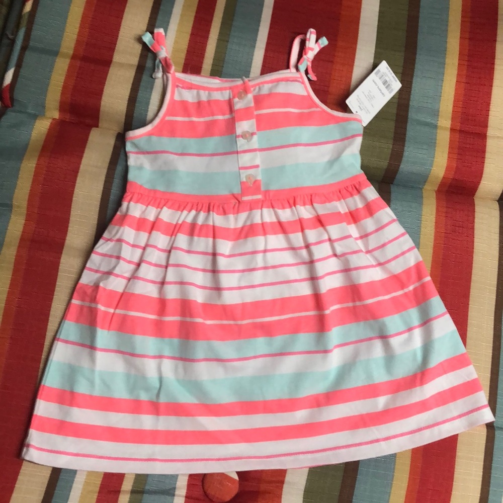 Nwt carters hot pink,teal and white sundress